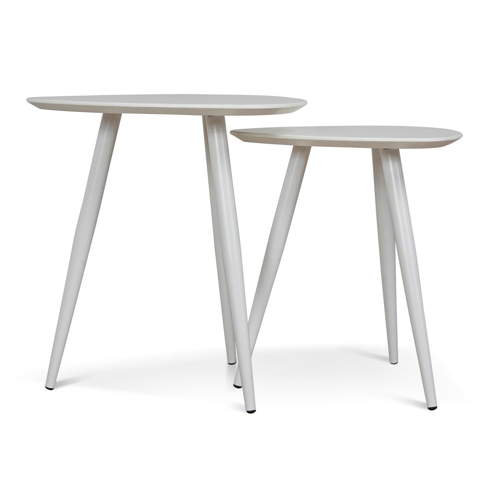 Set of 2 - CST8986-KD Side Table - White