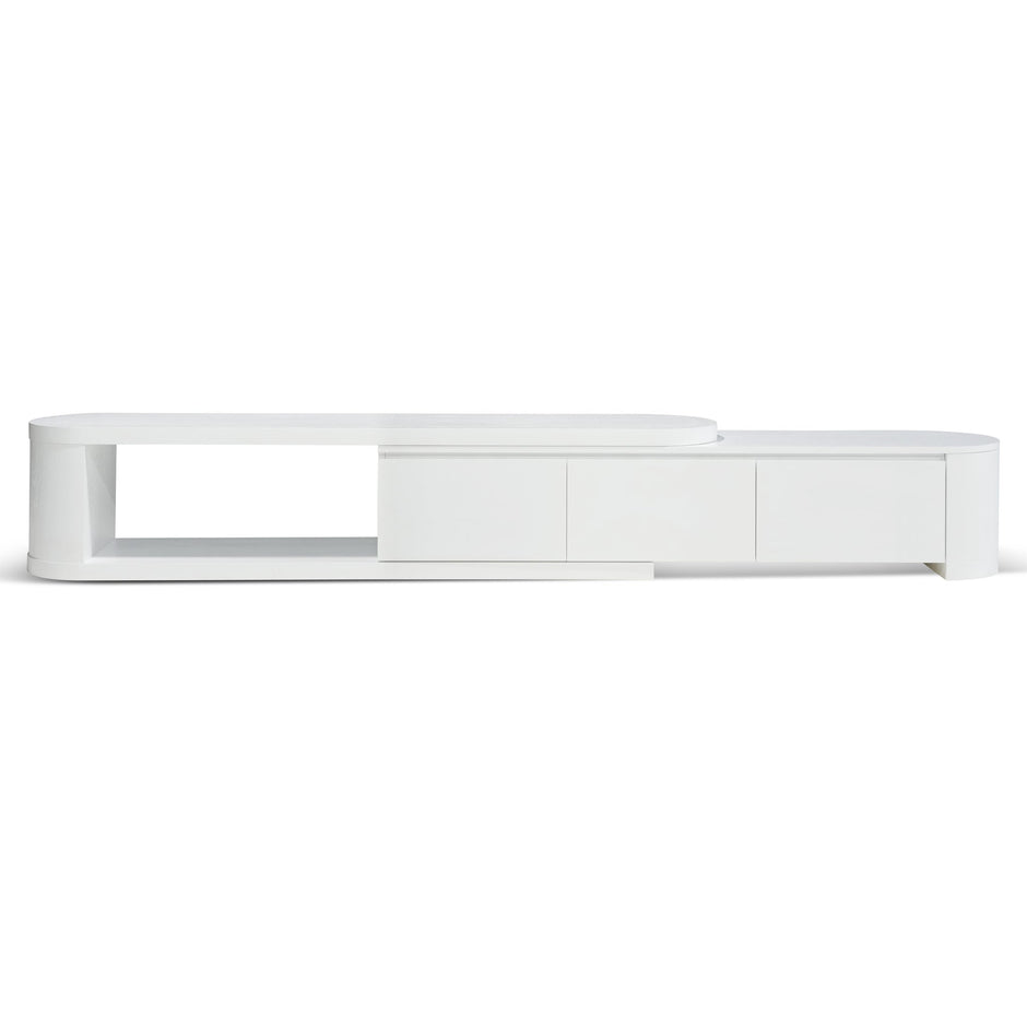 CTV10213-CN Extendable TV Entertainment Unit - Full White Oak