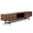 CTV6051-KD 2.1m Walnut Wooden TV Entertainment Unit - Black legs