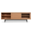 CTV6634-KD 2.1m Wooden Entertainment TV Unit - Natural with Flute Glass Door