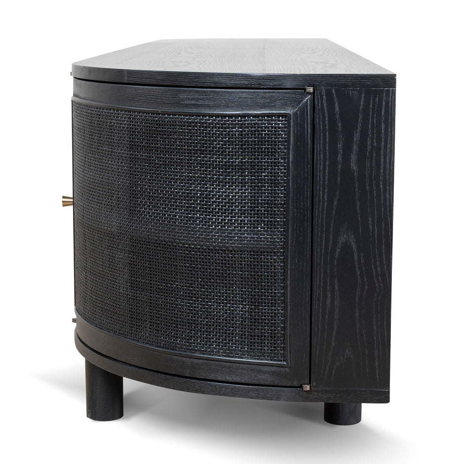 CTV8290-NI 2.2m Rattan Doors TV Entertainment unit - Full Black