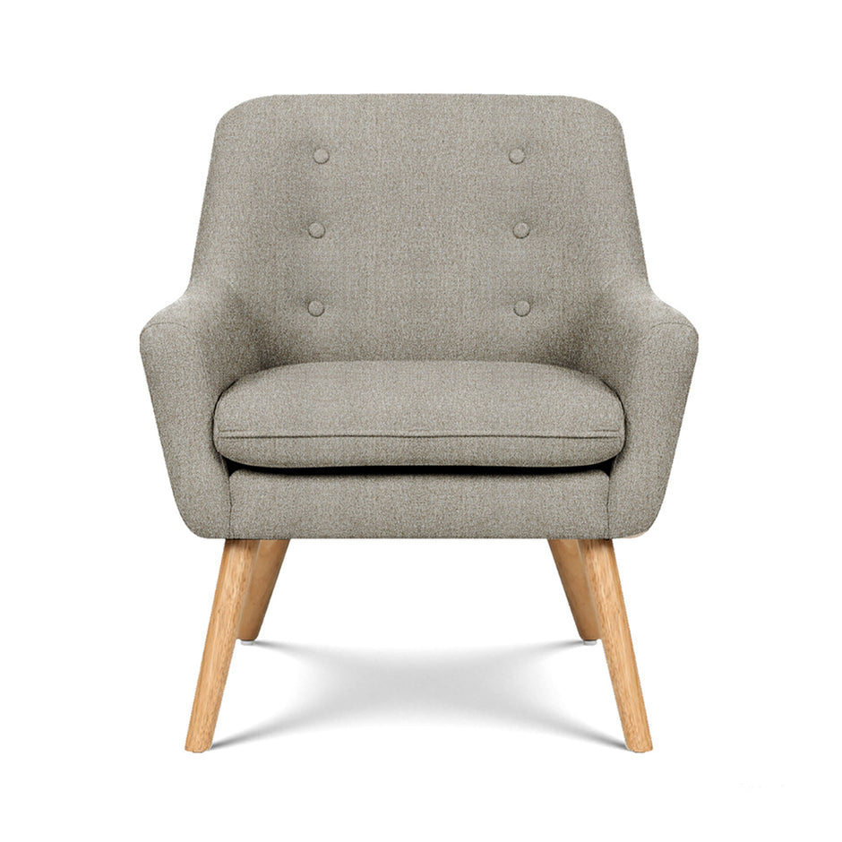 Artiss 2X Armchair Lounge Chair Accent Tub Chair Beige ANNE