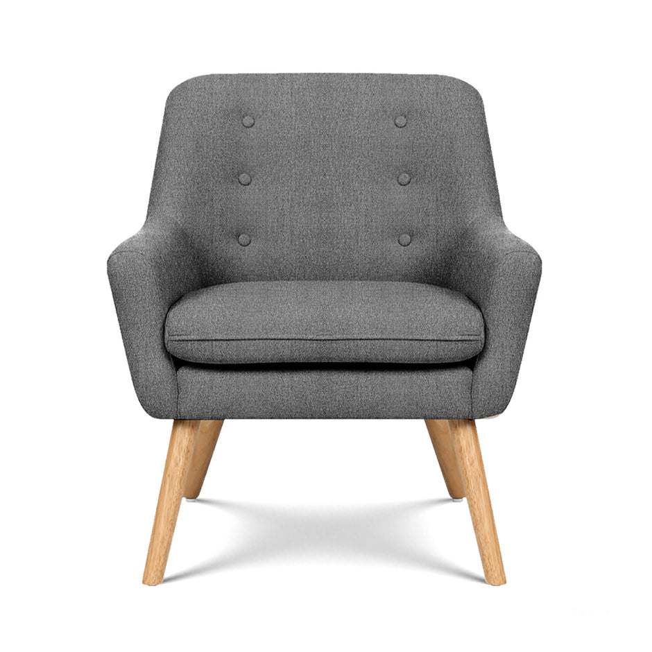 Artiss 2X Armchair Lounge Chair Accent Tub Chair Grey ANNE