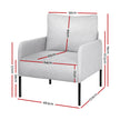 Artiss Armchair Accent Chair Pillow Fabric Grey