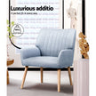 Artiss Armchair Fabric Blue Grey Sebastini