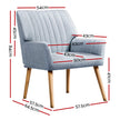 Artiss 2X Armchair Fabric Blue Grey