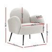 Artiss Armchair Boucle White Hanes