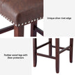 Artiss 2x Bar Stools Kitchen Dining Chairs Counter PU Leather Wooden Ada Brown