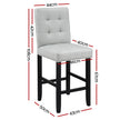 Artiss 2x Bar Stools Kitchen Dining Chairs Counter Fabric Stool Wooden Ada Grey