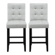 Artiss 2x Bar Stools Kitchen Dining Chairs Counter Fabric Stool Wooden Ada Grey