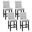 Artiss 4x Bar Stools Kitchen Dining Chairs Counter Fabric Stool Wooden Ada Grey