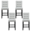 Artiss 4x Bar Stools Kitchen Dining Chairs Counter Fabric Stool Wooden Ada Grey