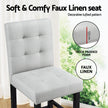 Artiss 4x Bar Stools Kitchen Dining Chairs Counter Fabric Stool Wooden Ada Grey