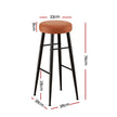 Artiss 2x Bar Stools Kitchen Dining Chairs Counter Round PU Leather Lane Brown