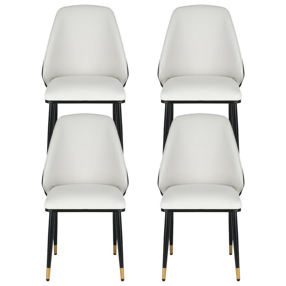 Artiss Dining Chairs Set of 4 Leather Seat Beige and Black