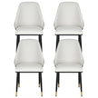 Artiss Dining Chairs Set of 4 Leather Seat Beige and Black