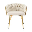 1 Set of 2 Artiss Dining Chairs Velvet Armchair Beige