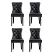 1 Set of 4 Artiss Dining Chairs Black Leather