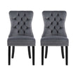 1 Set of 2 Artiss Dining Chairs Grey Velvet