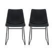 Artiss 2x Dining Chairs Retro PU Leather Kitchen Lounge Cafe Accent Chair Black