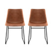 Artiss 2x Dining Chairs Retro PU Leather Kitchen Lounge Cafe Accent Chair Brown