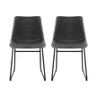 Artiss 2x Dining Chairs Retro PU Leather Kitchen Lounge Cafe Accent Chair Grey