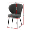Artiss 2x Dining Chairs Sherpa Boucle Wing Back Grey