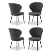 Artiss 4x Dining Chairs Sherpa Boucle Wing Back Grey