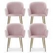 Artiss Dining Chairs Set of 4 Velvet Armchair Pink