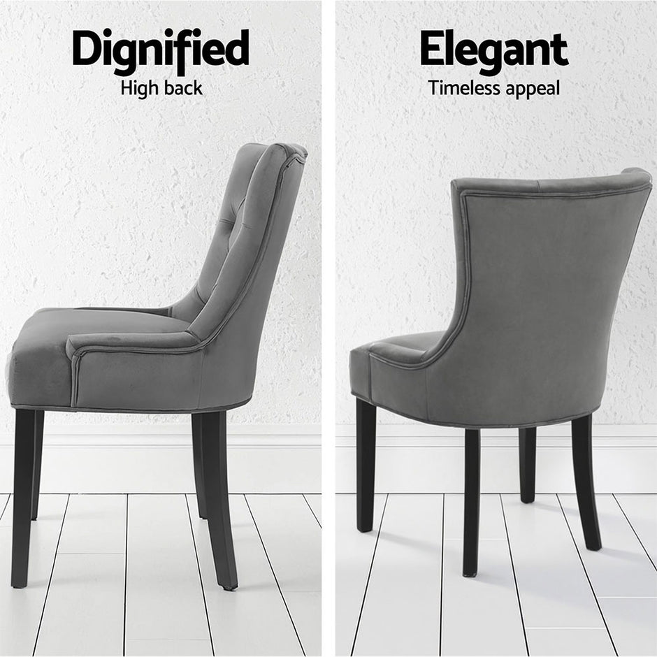 Artiss Dining Chairs Set of 4 Velvet French Provincial Grey