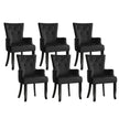 6x Artiss Dining Chairs Velvet French Provincial Armchair Black