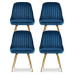 Artiss Dining Chairs Set of 4 Velvet Channel Tufted Blue