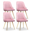 Artiss Dining Chairs Set of 4 Velvet Channel Tufted Pink