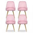Artiss Dining Chairs Set of 4 Velvet Channel Tufted Pink