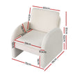 Artiss Armchair Accent Chair Lounge Tub Sofa Couch Curved Arm Seat Boucle White