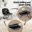 Artiss Foldable Chair 2-In-1 Armchair Lounge Chair Portable Black
