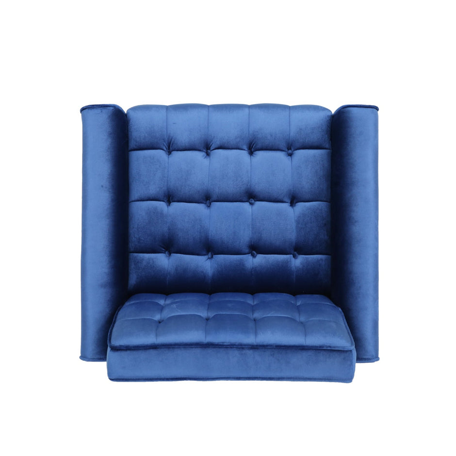 Lewisham Navy Blue Tufted Velvet Armchair