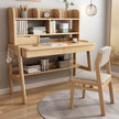 Ave Solid Wood Study Desk with Shelf and Drawers/Bookcase/Rubberwood/Pink