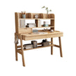 Ave Solid Wood Study Desk with Shelf and Drawers/Bookcase/Rubberwood/Pink