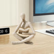 Abstract Reading Thinker Statue for Home Decor, Modern Resin Sculpture Figurine for Bookshelf, Desk & Living Room (White)
