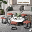 Stool, 5 in 1 Nesting Ottoman Stool with Swivel Casters Stackable Cube Square Sofa Vanity Movable Footstool for Living Room Bedroom(Five Colour)