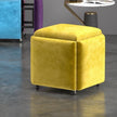 Stool, 5 in 1 Nesting Ottoman Stool with Swivel Casters Stackable Cube Square Sofa Vanity Movable Footstool for Living Room Bedroom(pink)