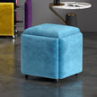 Stool, 5 in 1 Nesting Ottoman Stool with Swivel Casters Stackable Cube Square Sofa Vanity Movable Footstool for Living Room Bedroom(Blue)