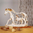 White Horse and Foal Figurine: Artistic Resin Sculpture for Home, Office & Bookshelf Decor – Symbol of Strength and Success