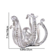 Multi-Functional Octopus Sculpture – Decorative Resin Cup Holder & Jewelry Organizer, Unique Home Accent for Living Room, Office, or Desk (Silver)