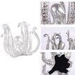 Multi-Functional Octopus Sculpture – Decorative Resin Cup Holder & Jewelry Organizer, Unique Home Accent for Living Room, Office, or Desk (Silver)