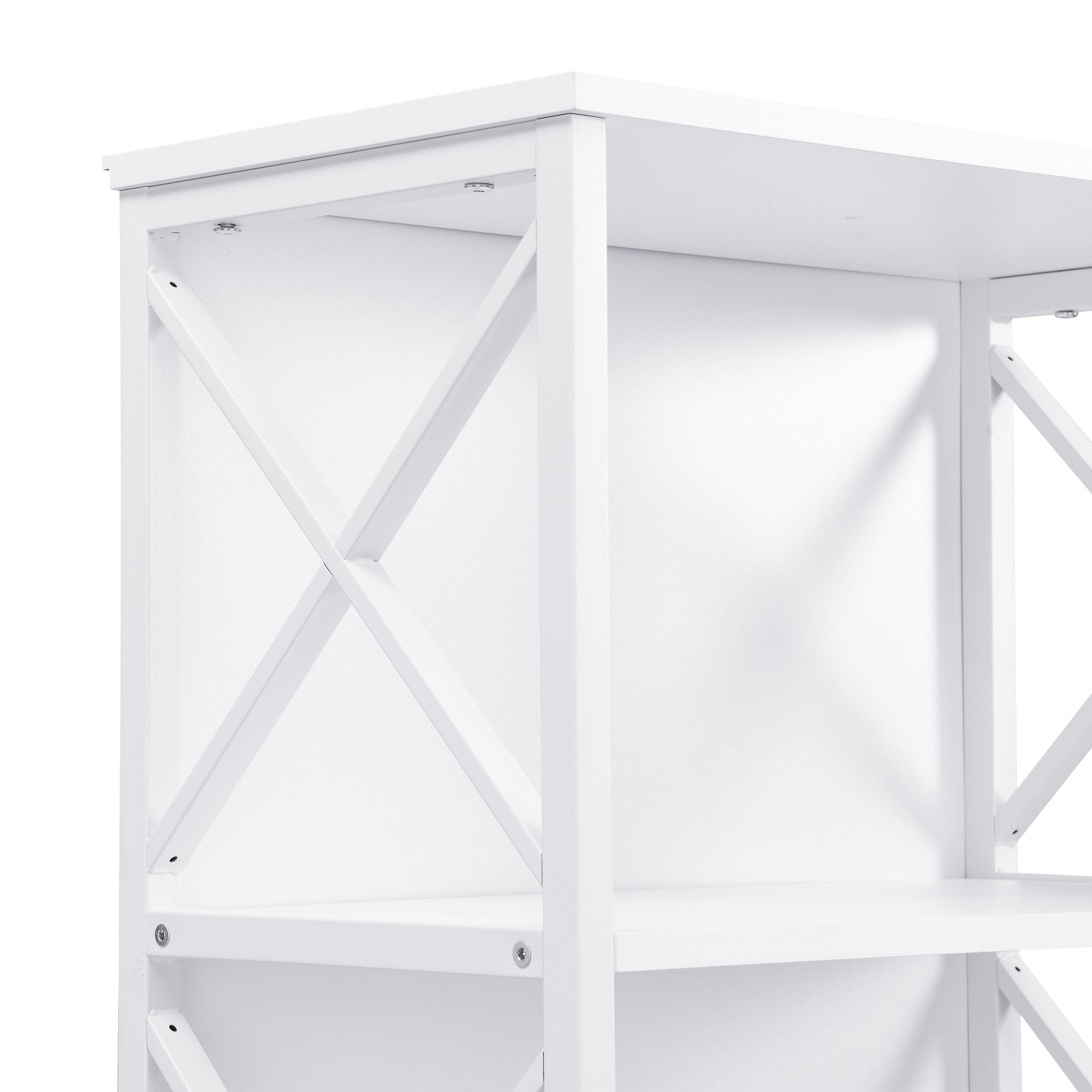 6 Tier Tall Bookshelf, White
