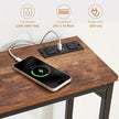 2 Tier Console Table with Power Outlets and USB Ports, Wood Entryway Table with Charging Station & Storage Shelf, Narrow 2-Tier Sofa Table for Living Room Hallway Foyer