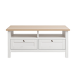 Noosa Coffee Table White Oak 2 Shelf and 2 Drawers