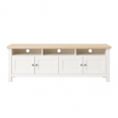 Noosa Entertainment Unit White and Oak 4 Doors and 3 spaces